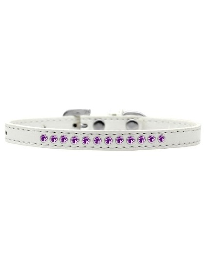 Purple Crystal Size 10 White Puppy Collar