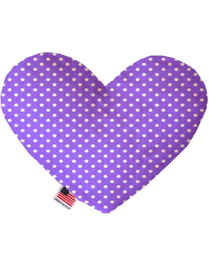 Purple Polka Dots 6 inch Canvas Heart Dog Toy