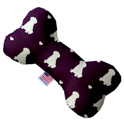 Purple Puppy Love 10 inch Canvas Bone Dog Toy