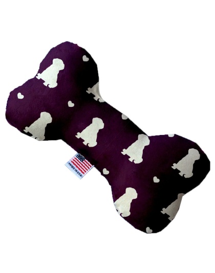 Purple Puppy Love 10 inch Canvas Bone Dog Toy