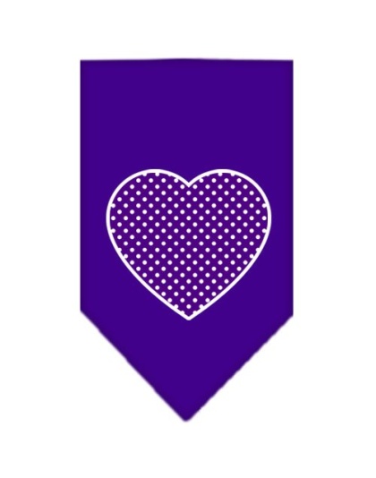 Purple Swiss Dot Heart Screen Print Bandana Purple Large