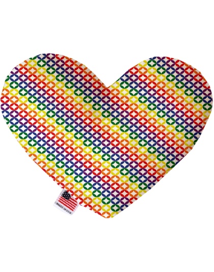 Rainbow Bright Diamonds 6 inch Canvas Heart Dog Toy