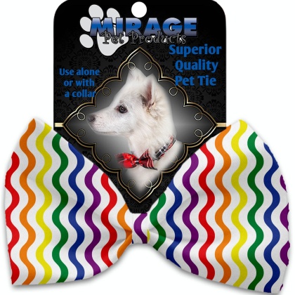 Rainbow Fun Stripes Pet Bow Tie