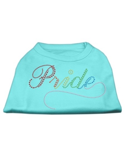 Rainbow Pride Rhinestone Shirts Aqua L