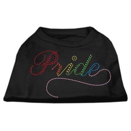 Rainbow Pride Rhinestone Shirts Black XS