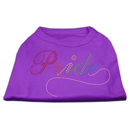 Rainbow Pride Rhinestone Shirts Purple XL