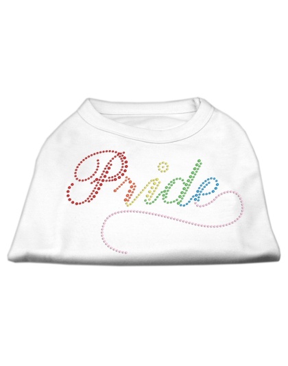 Rainbow Pride Rhinestone Shirts White L