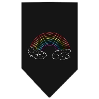 Rainbow Rhinestone Bandana Black Large