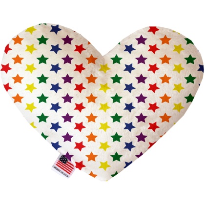 Rainbow Stars 6 inch Canvas Heart Dog Toy