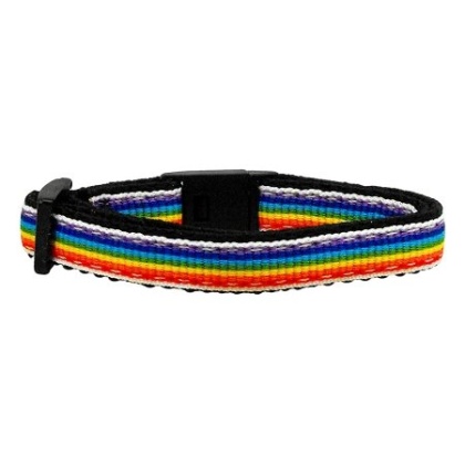 Rainbow Striped Nylon Collars Rainbow Stripes Cat Safety