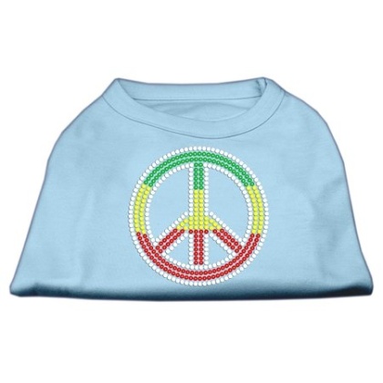 Rasta Peace Sign Shirts Baby Blue L