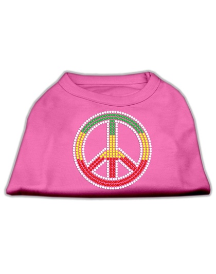 Rasta Peace Sign Shirts Bright Pink L