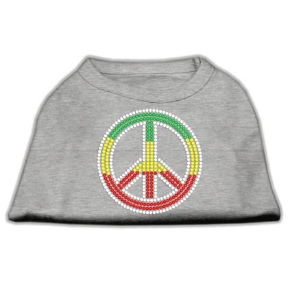 Rasta Peace Sign Shirts Grey L