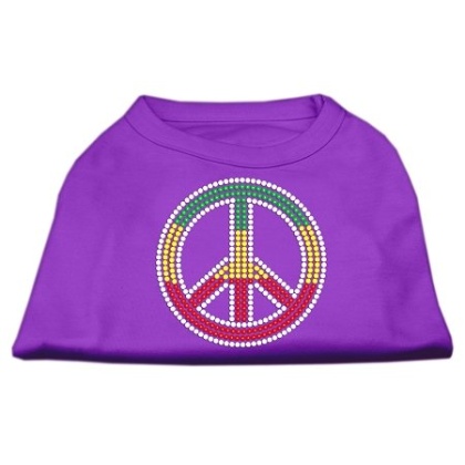 Rasta Peace Sign Shirts Purple L