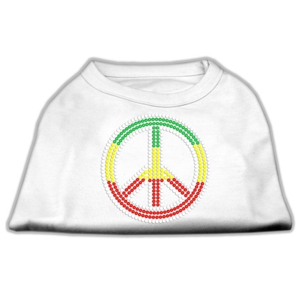 Rasta Peace Sign Shirts White L