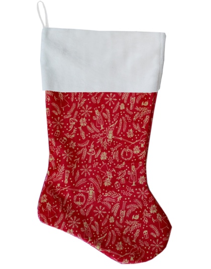 Red Holiday Whimsy Christmas Stocking