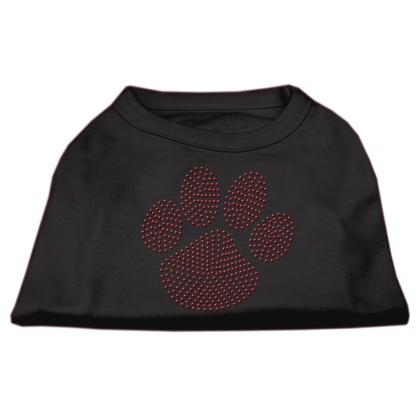 Red Paw Rhinestud Shirts Black L