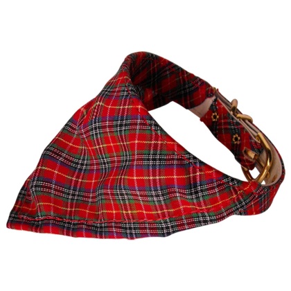 Red Plaid Bandana Collars Red 10