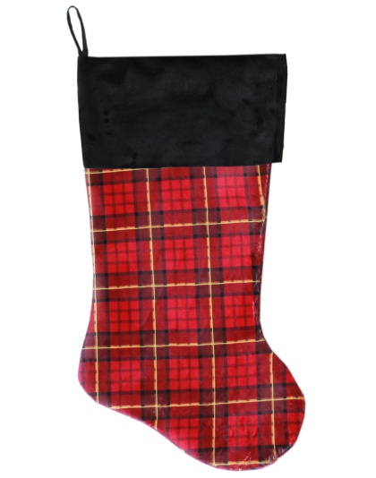 Red Plaid Christmas Stocking