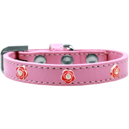 Red Rose Widget Dog Collar Light Pink Size 10