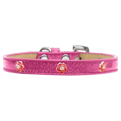 Red Rose Widget Dog Collar Pink Ice Cream Size 10