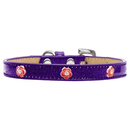 Red Rose Widget Dog Collar Purple Ice Cream Size 10