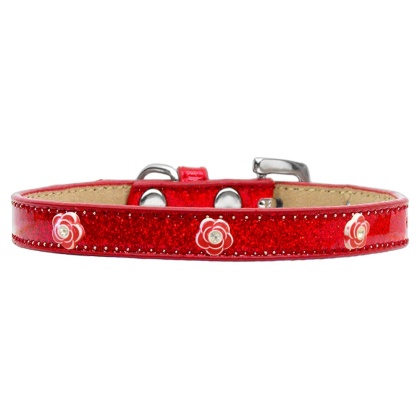 Red Rose Widget Dog Collar Red Ice Cream Size 10