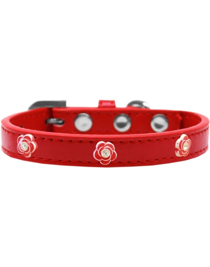 Red Rose Widget Dog Collar Red Size 10