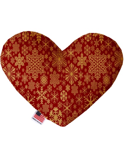 Red Snowflakes 6 Inch Canvas Heart Dog Toy