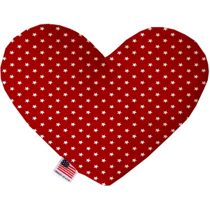 Red Stars 6 inch Canvas Heart Dog Toy