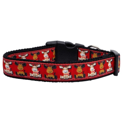 Reindeer Nylon Ribbon Collars Large