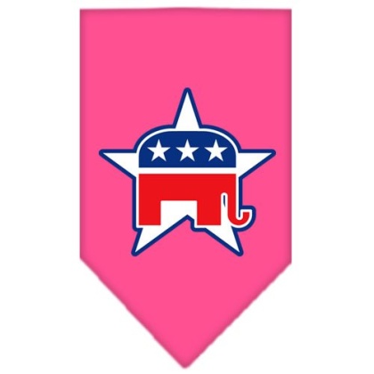 Republican Screen Print Bandana Bright Pink Large