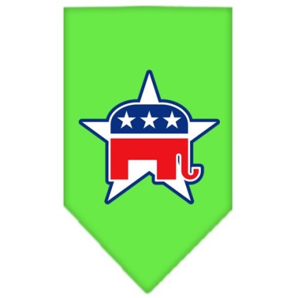 Republican Screen Print Bandana Lime Green Large