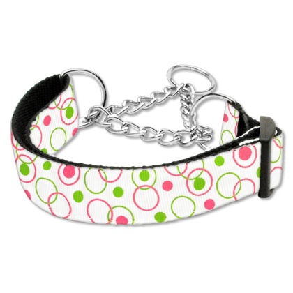 Retro Nylon Ribbon Collar Martingale White Large