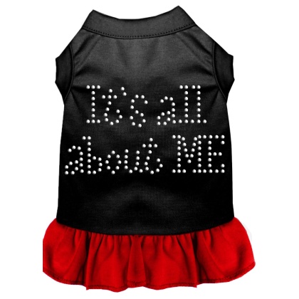 Rhinestone All About me Dress Black with Red Lg