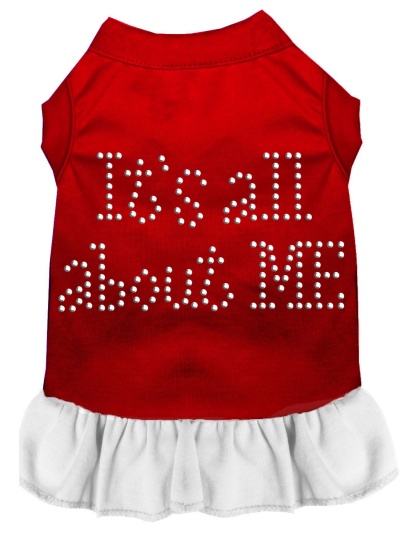 Rhinestone All About me Dress Red with White Lg