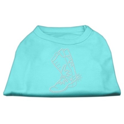 Rhinestone Boot Shirts Aqua L