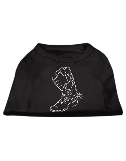 Rhinestone Boot Shirts Black L