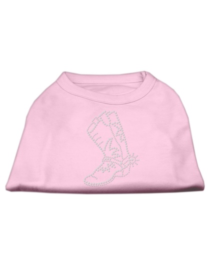 Rhinestone Boot Shirts Light Pink L