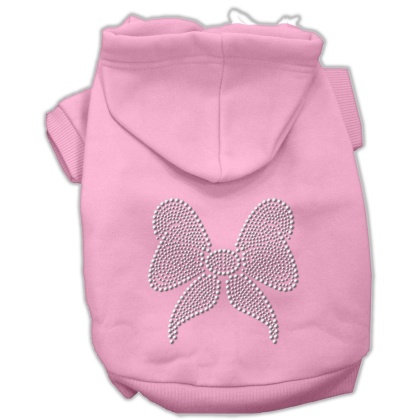 Rhinestone Bow Hoodies Pink L