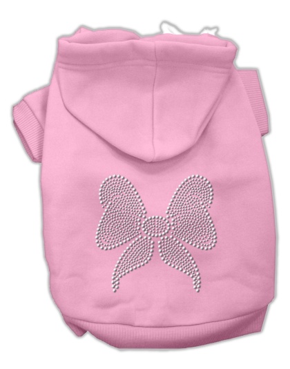 Rhinestone Bow Hoodies Pink L