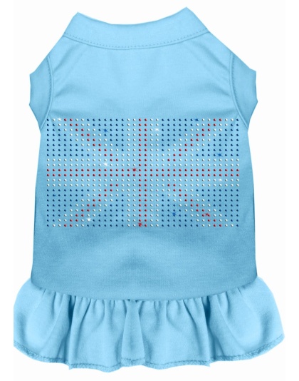 Rhinestone British Flag Dress Baby Blue 4X