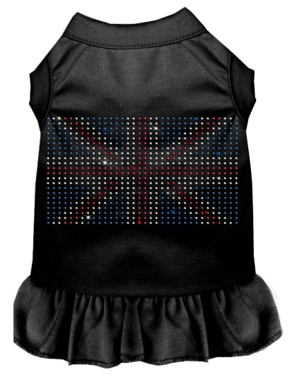 Rhinestone British Flag Dress Black 4X