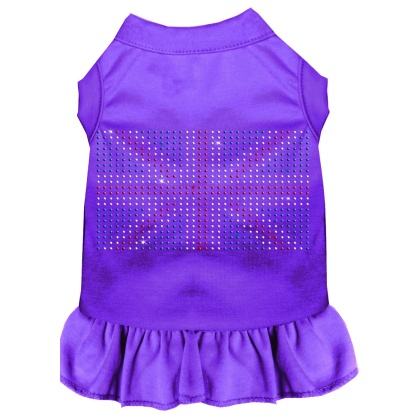 Rhinestone British Flag Dress Purple 4X