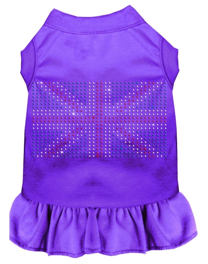 Rhinestone British Flag Dress Purple 4X