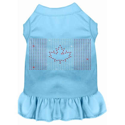 Rhinestone Canadian Flag Dress Baby Blue 4X