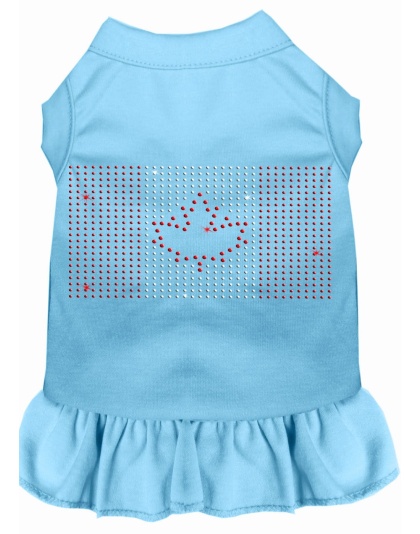 Rhinestone Canadian Flag Dress Baby Blue 4X