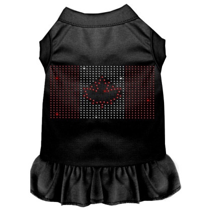 Rhinestone Canadian Flag Dress Black 4X