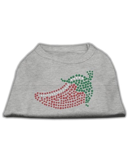 Rhinestone Chili Pepper Shirts Grey L