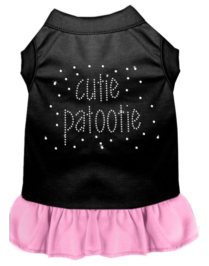 Rhinestone Cutie Patootie Dress Black with Light Pink Lg